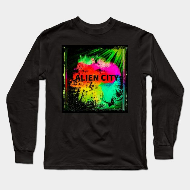 Alien City Xtreme Colors Long Sleeve T-Shirt by NIZAM RECORDS 